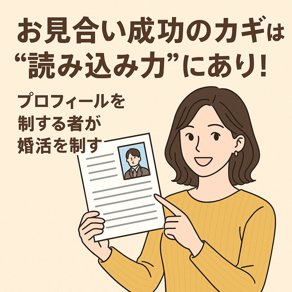 お見合い成功のカギは“読み込み力”プロフィールを制す者が勝利