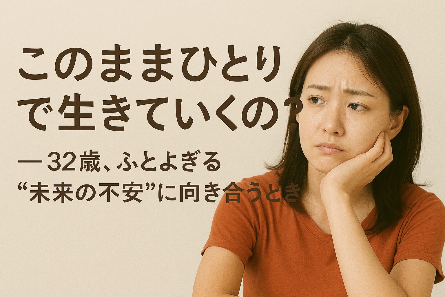 ￼ひとりで生きていくの？32歳ふとよぎる“未来の不安”に向き合う