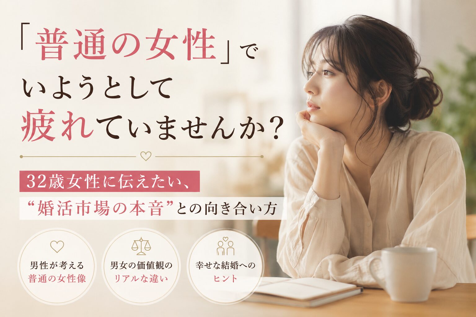<span attr-easy-text-count-tooltip="選択したテキストの文字数は30文字です。" class="easy-text-count-tooltip"></span>「普通の女性」でいようとして疲れていませんか？婚活市場の本音