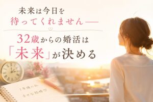 未来は今日を待ってくれません――32歳からの婚活は「未来」が決める