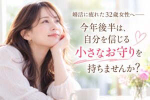 婚活に疲れた女性へ――今年後半は、自分を信じる小さなお守りを持つ